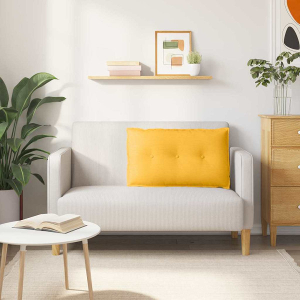 Cojín de Espalda Amarillo Claro 80 x 50 cm Tela de pana M 4