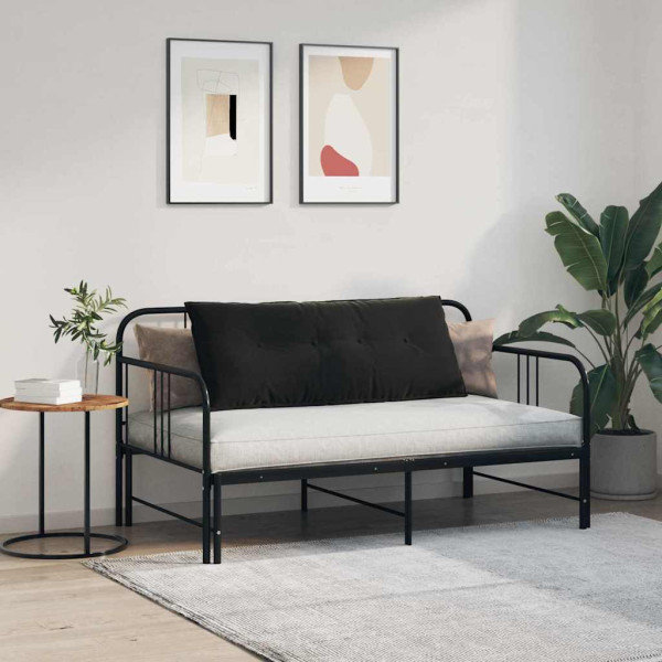 Cojín de Espalda Negro 120 x 50 cm Tela de pana M 4