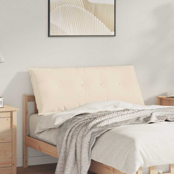 Cojín de Espalda Beige 120 x 50 cm Tela de microfibra D