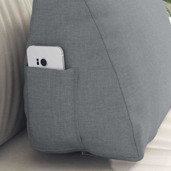 Cojín de Espalda Gris Claro 45 x 20 x 35 cm tela M 5