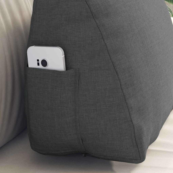 Cojín de Espalda Gris oscuro 45 x 20 x 35 cm tela M 5