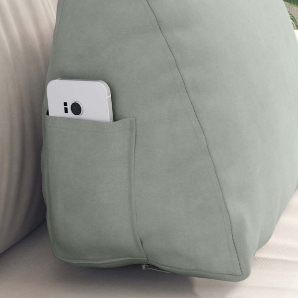 Cojín de Espalda Gris Claro 45 x 20 x 35 cm Tela de pana M 5