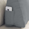 Cojín de Espalda Gris Claro 60 x 20 x 50 cm tela 5