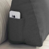 Cojín de Espalda Gris oscuro 60 x 20 x 50 cm tela 5