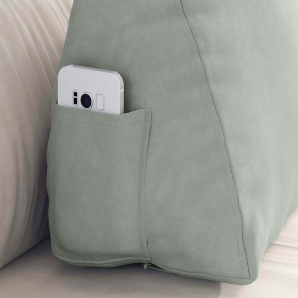 Cojín de Espalda Gris Claro 60 x 20 x 50 cm Tela de pana M 5