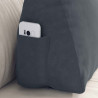 Cojín de Espalda Gris oscuro 60 x 20 x 50 cm Tela de pana 5