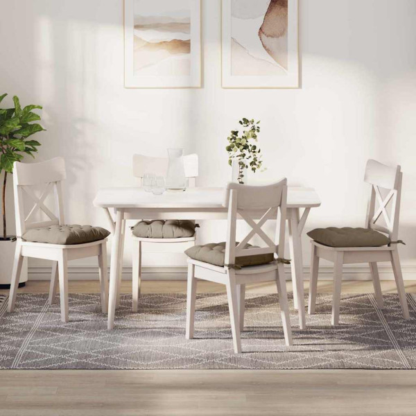 Cojines para asiento 4 pcs Taupé 40 x 40 x 6 cm Microfibra D