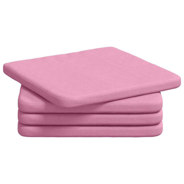 Cojines para asiento 4 pcs Rosa 40 x 40 x 3 cm tela M 2
