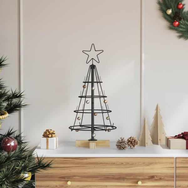 Árbol Cono de Navidad con soporte Negro 60 cm Acero D