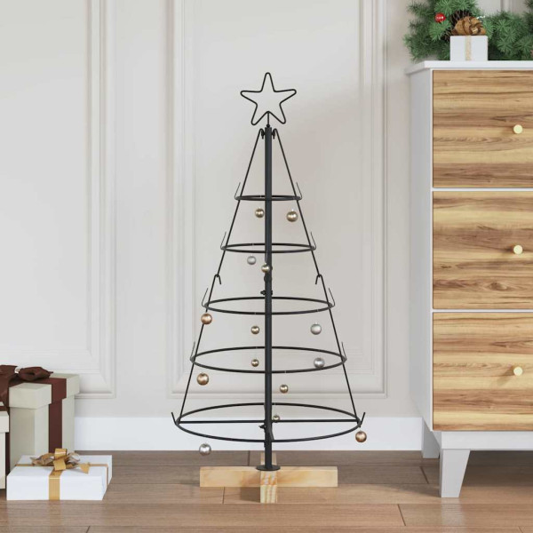 Árbol Cono de Navidad con soporte Negro 90 cm Acero D