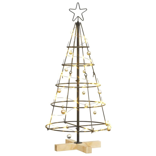 Árbol Cono de Navidad con soporte Negro 90 cm Acero M 3
