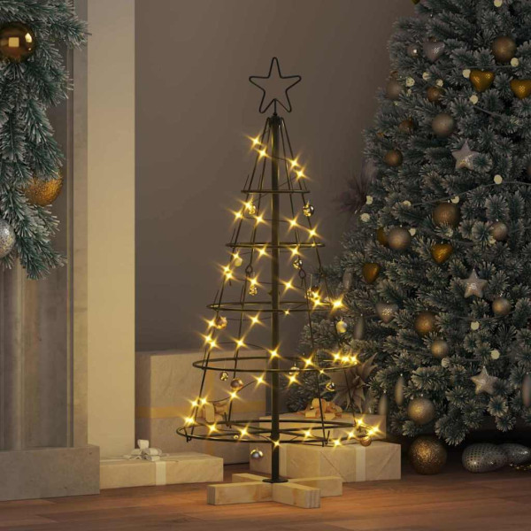 Árbol Cono de Navidad con soporte Negro 90 cm Acero M 4