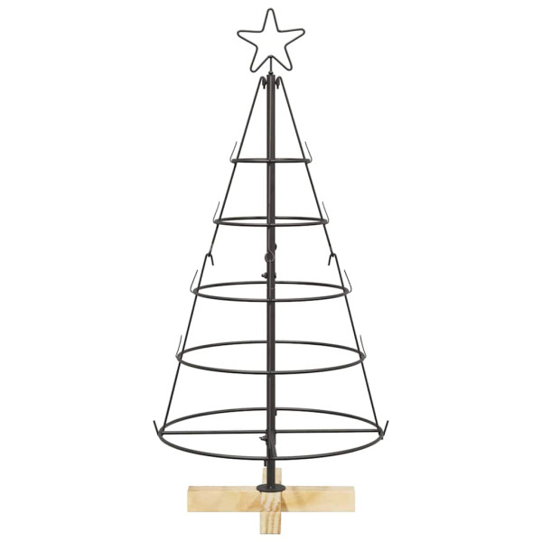 Árbol Cono de Navidad con soporte Negro 90 cm Acero M 5