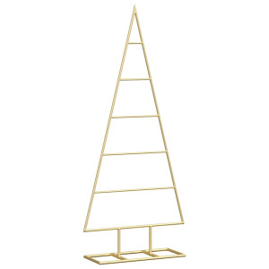 Árbol de Navidad de metal con soporte Dorado 90 cm H