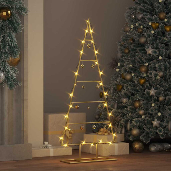 Árbol de Navidad de metal con soporte Dorado 90 cm M 4
