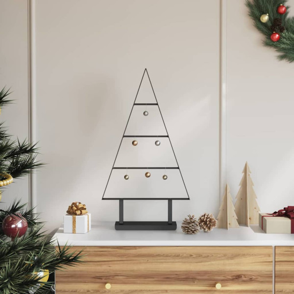 Árbol de Navidad de metal con soporte Negro 60 cm Acero D