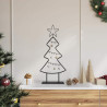 Árbol de Navidad de metal con soporte Negro 60 cm Acero 1