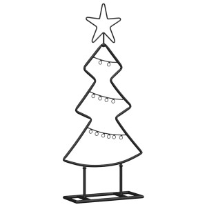 Árbol de Navidad de metal con soporte Negro 60 cm Acero H