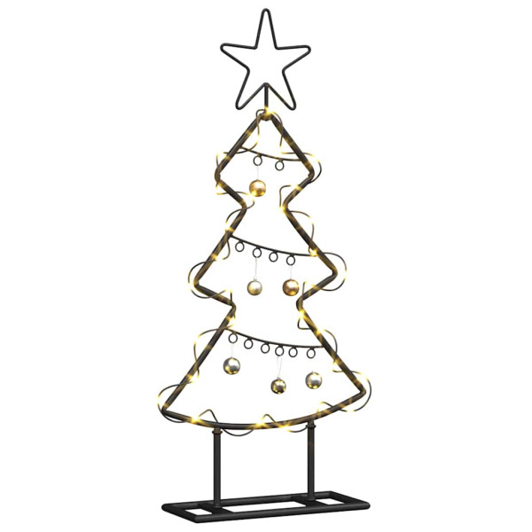 Árbol de Navidad de metal con soporte Negro 60 cm Acero M 3