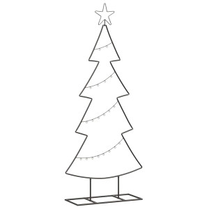 Árbol de Navidad de metal con soporte Negro 125 cm Acero H