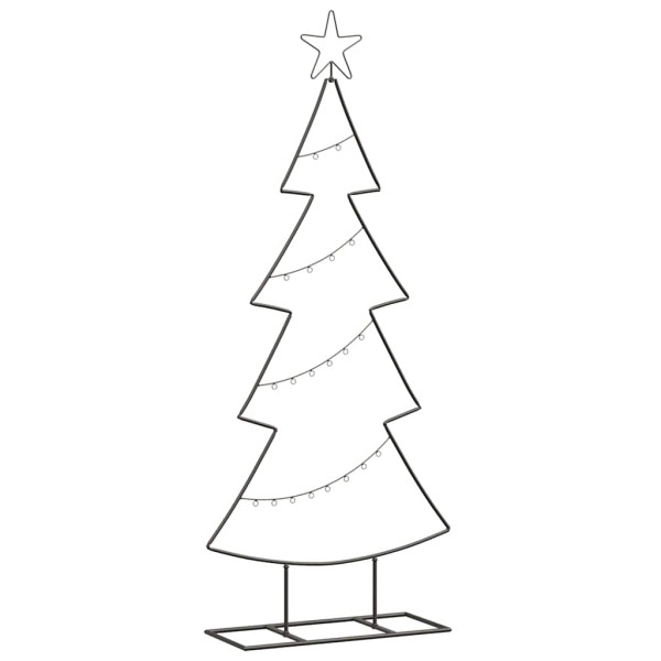 Árbol de Navidad de metal con soporte Negro 125 cm Acero M 2