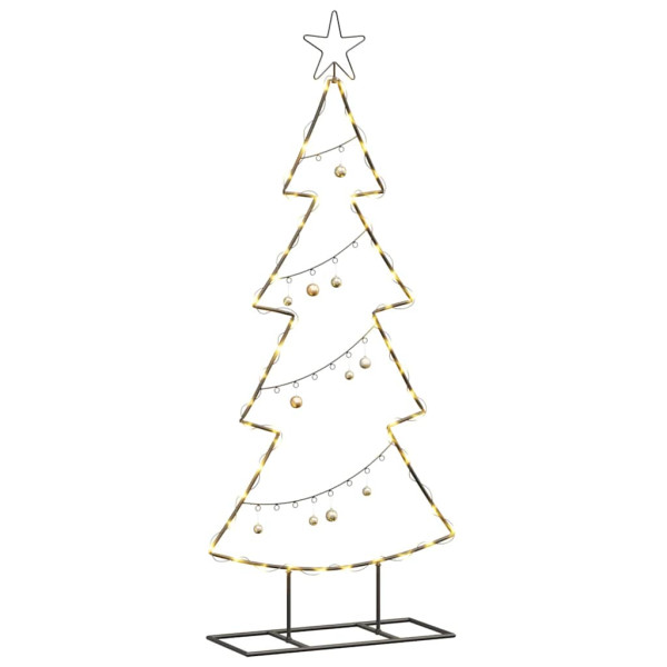 Árbol de Navidad de metal con soporte Negro 125 cm Acero M 3