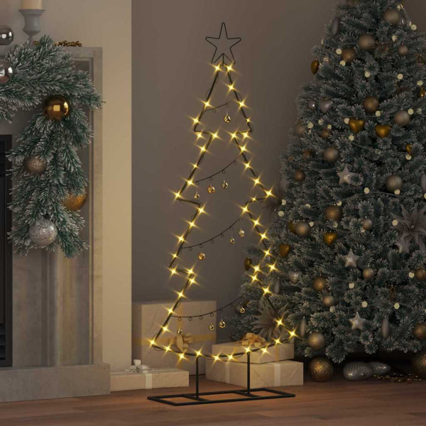Árbol de Navidad de metal con soporte Negro 125 cm Acero M 4
