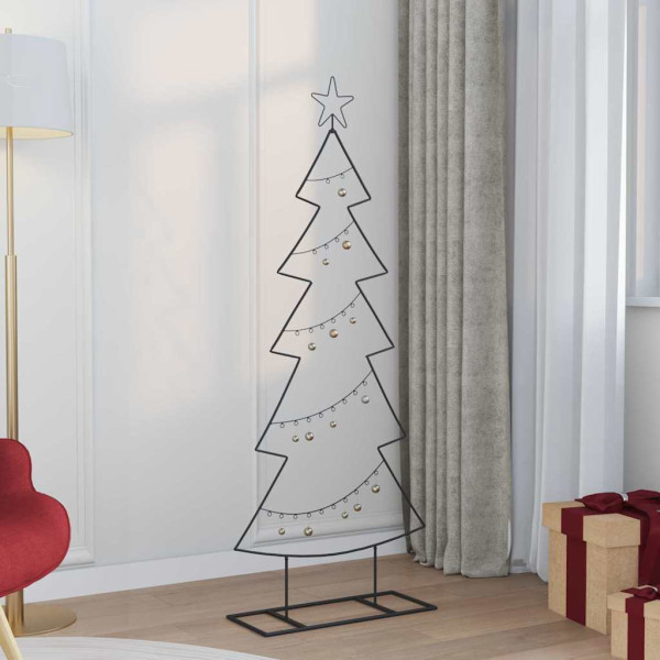 Árbol de Navidad de metal con soporte Negro 150 cm Acero D