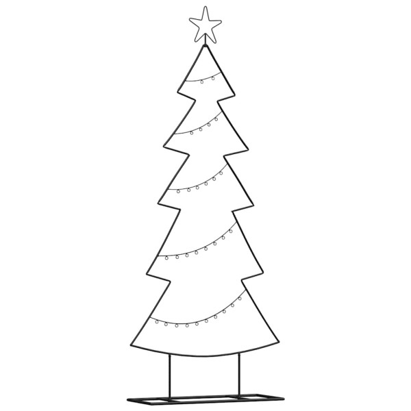 Árbol de Navidad de metal con soporte Negro 150 cm Acero M 2