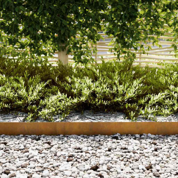 Borduras para césped 50 pcs Marrón 100 x 0.5 x 15 cm M 3