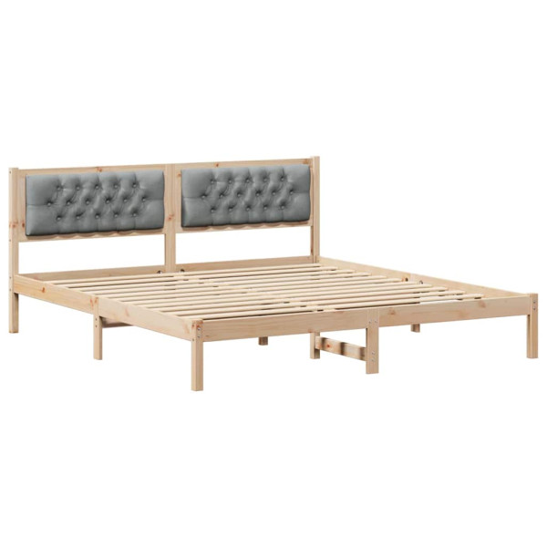 Estructura de cama con cabecera Gris Claro 160 x 200 cm tela M 2