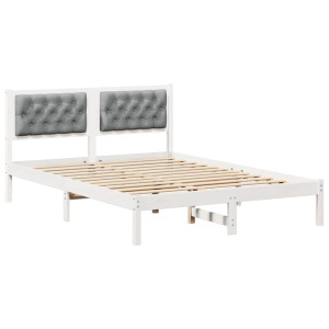 Estructura de cama con cabecera Gris Claro 150 x 200 cm tela H