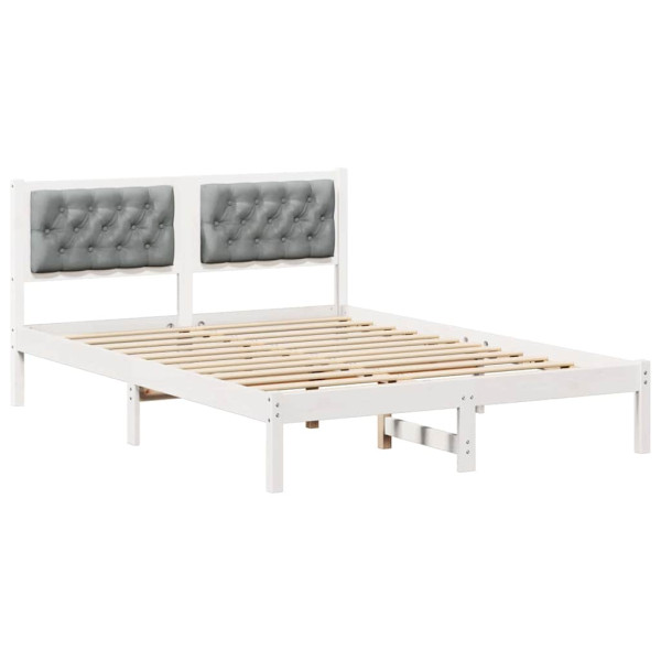 Estructura de cama con cabecera Gris Claro 140 x 190 cm tela M 2