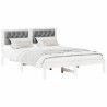 Estructura de cama con cabecera Gris Claro 140 x 190 cm tela 3