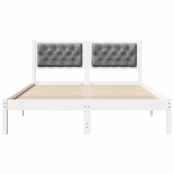Estructura de cama con cabecera Gris Claro 140 x 190 cm tela M 5