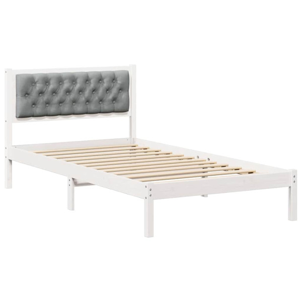 Estructura de cama con cabecera Gris Claro 100 x 200 cm tela M 2