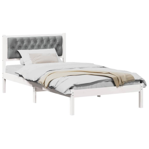 Estructura de cama con cabecera Gris Claro 100 x 200 cm tela M 3