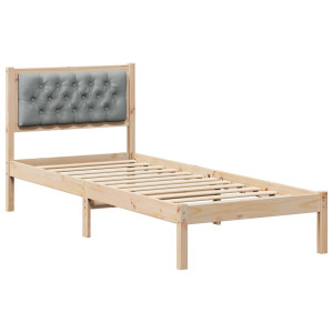 Estructura de cama con cabecera Gris Claro 90 x 200 cm tela H