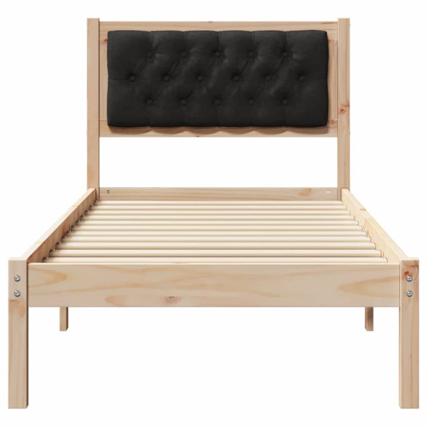 Estructura de cama con cabecera Negro 80 x 200 cm tela M 5