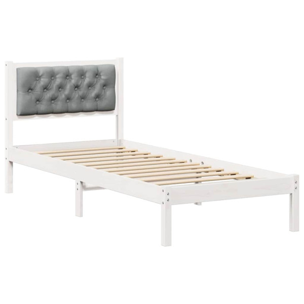 Estructura de cama con cabecera Gris Claro 80 x 200 cm tela M 2