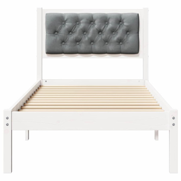 Estructura de cama con cabecera Gris Claro 90 x 190 cm tela M 5