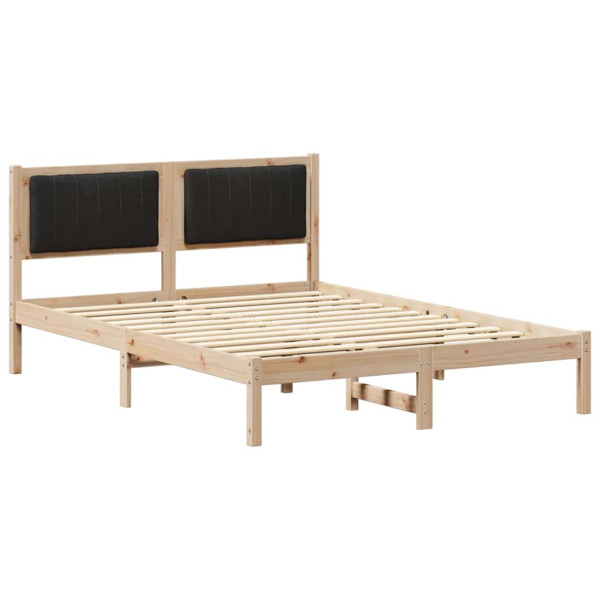 Estructura de Cama con Cabecera Tapizada Negro 140 x 200 cm M 2