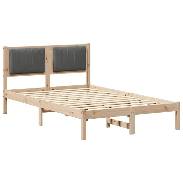 Estructura de Cama con Cabecera Tapizada Gris oscuro M 2