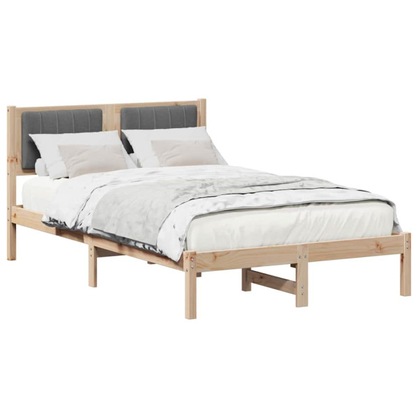 Estructura de Cama con Cabecera Tapizada Gris oscuro M 3