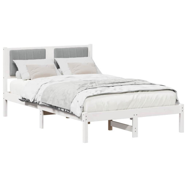 Estructura de Cama con Cabecera Tapizada Gris Claro M 3