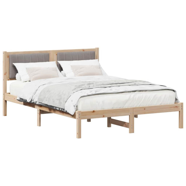 Estructura de Cama con Cabecera Tapizada Taupé 135 x 190 cm M 3
