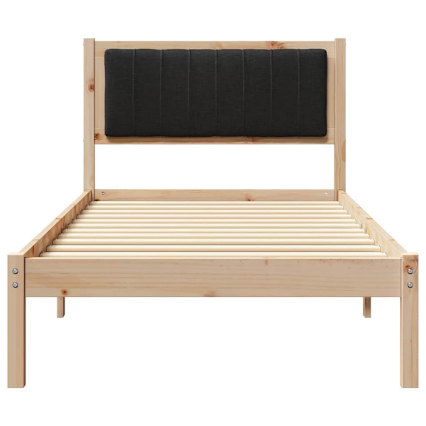 Estructura de Cama con Cabecera Tapizada Negro 90 x 200 cm M 5