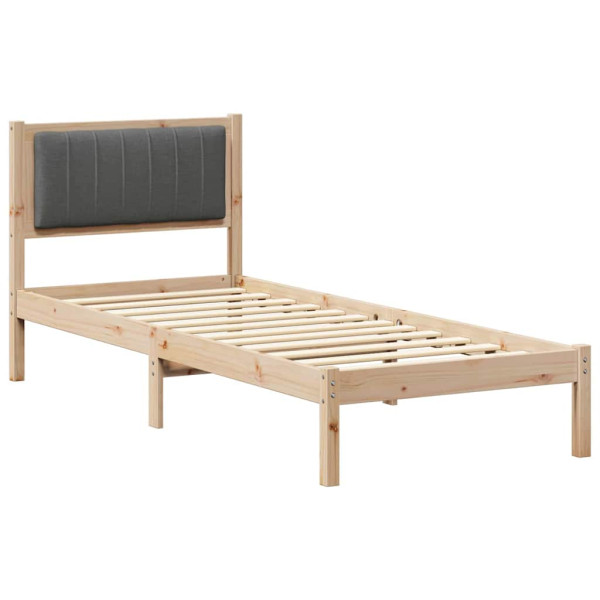 Estructura de Cama con Cabecera Tapizada Gris oscuro M 2