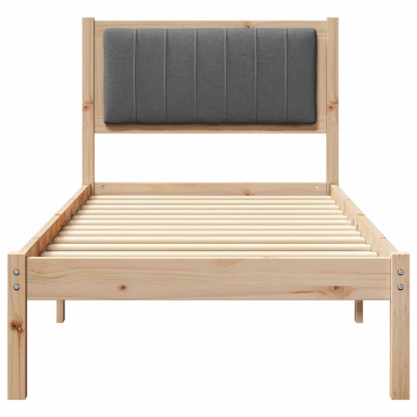 Estructura de Cama con Cabecera Tapizada Gris oscuro M 5