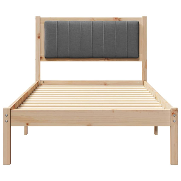 Estructura de Cama con Cabecera Tapizada Gris oscuro M 5